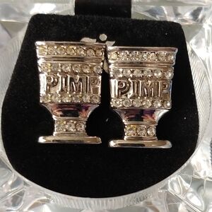 Silver PIMP Earrings With Cz Stones